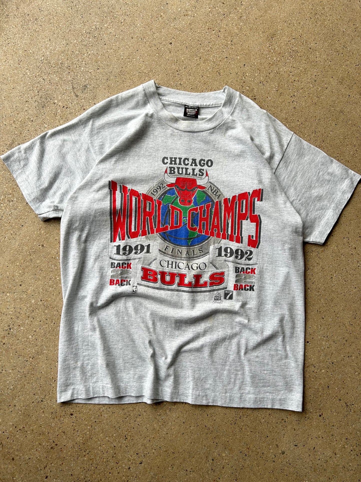 Vintage 1992 Chicago Bulls World Champs T Shirt Size Large